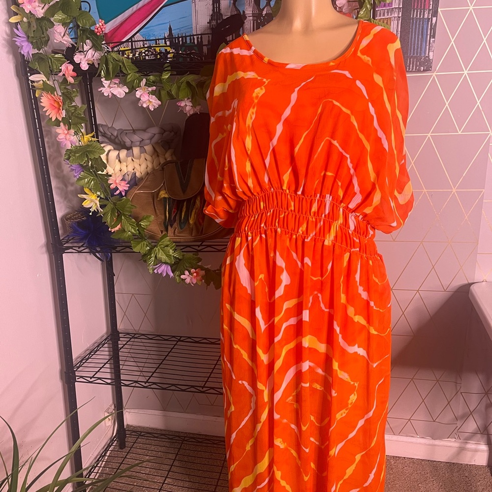 Ashley Stewart Orange Maxi Dress